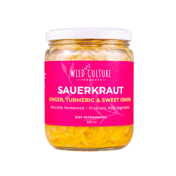 Sauerkraut Ginger, Turmeric & Sweet Onion - Wild Culture Ferments