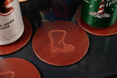 Hand-Made Leather Coasters (4)